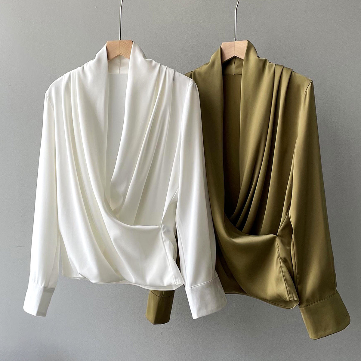 Elegant bluse i sateng