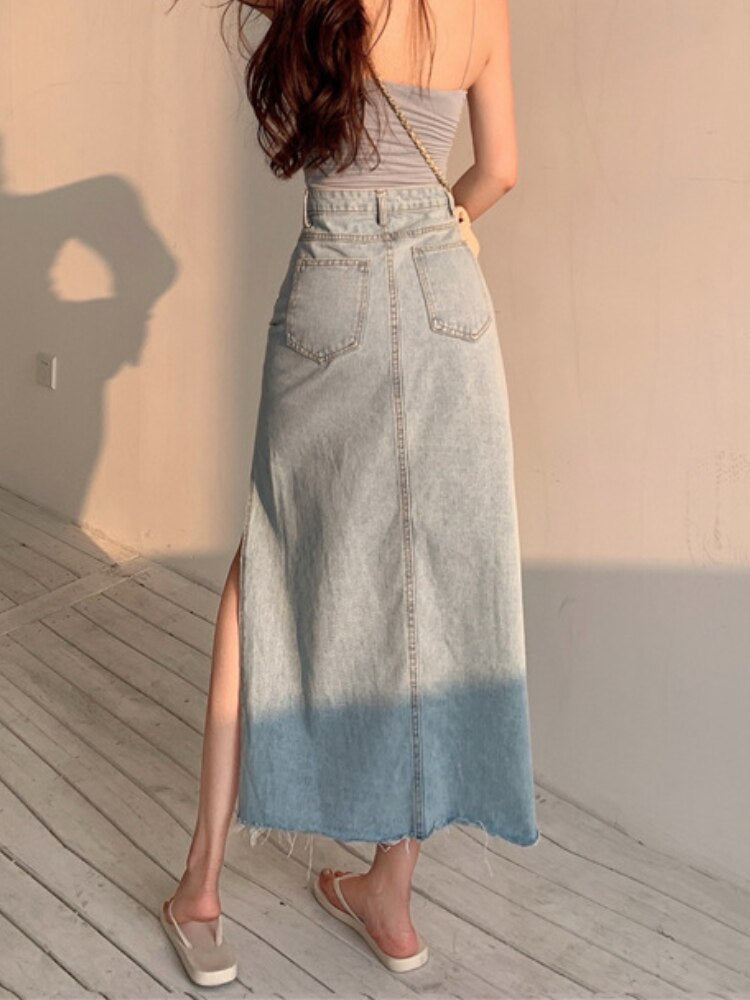 Vintage denimskjørt