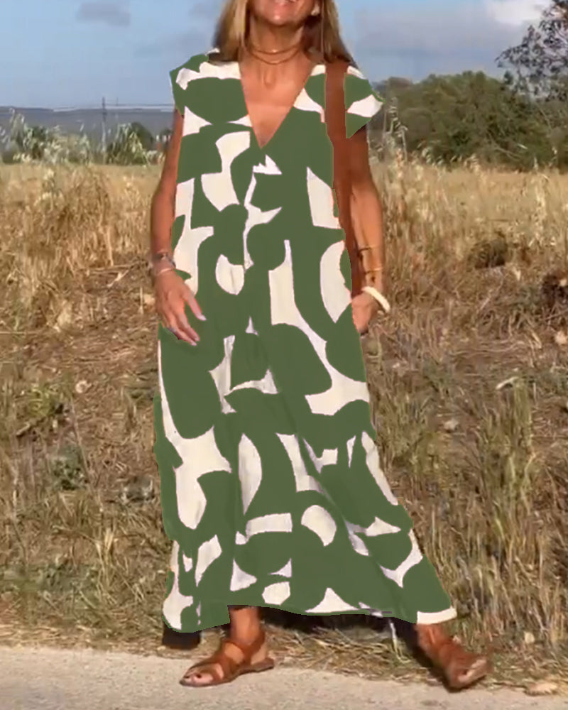 Elegant sommerkjole med trykk