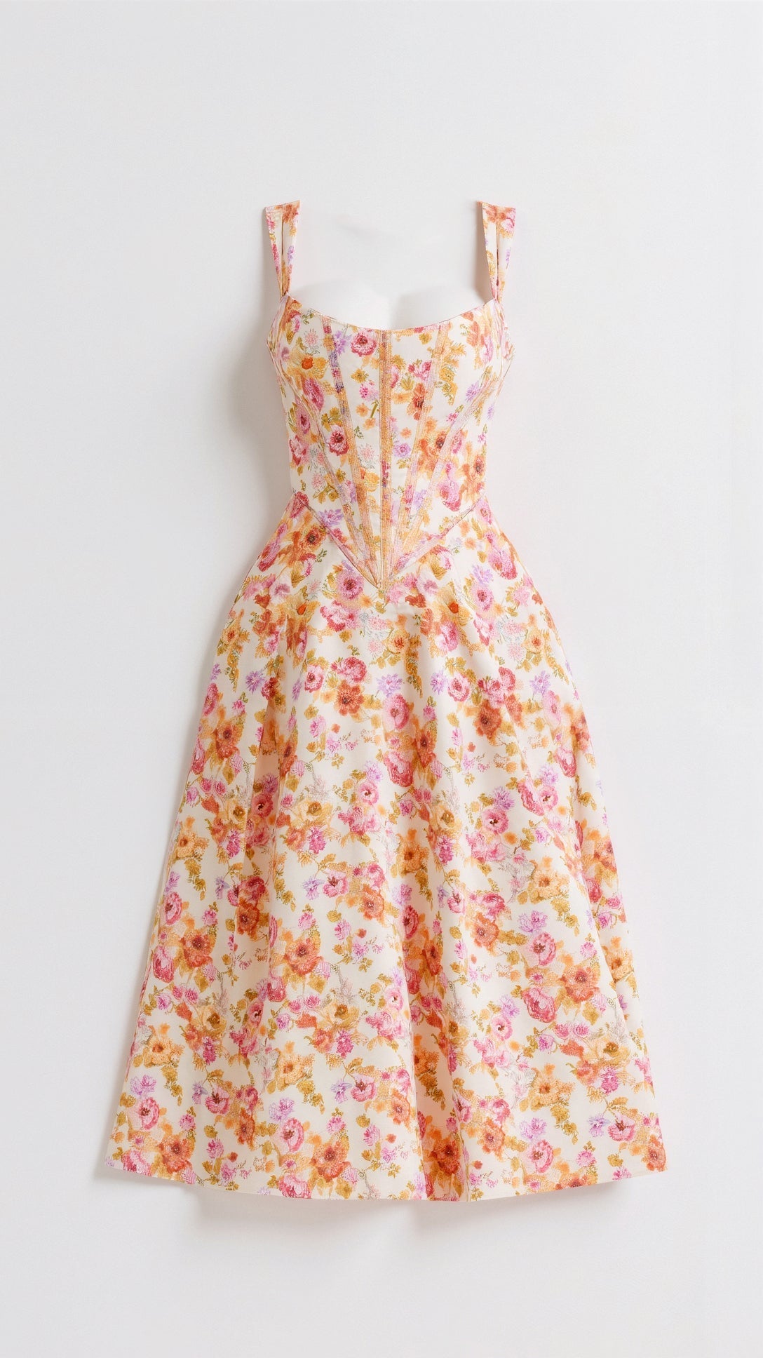 Dahlia Floral Party Midi Kjole