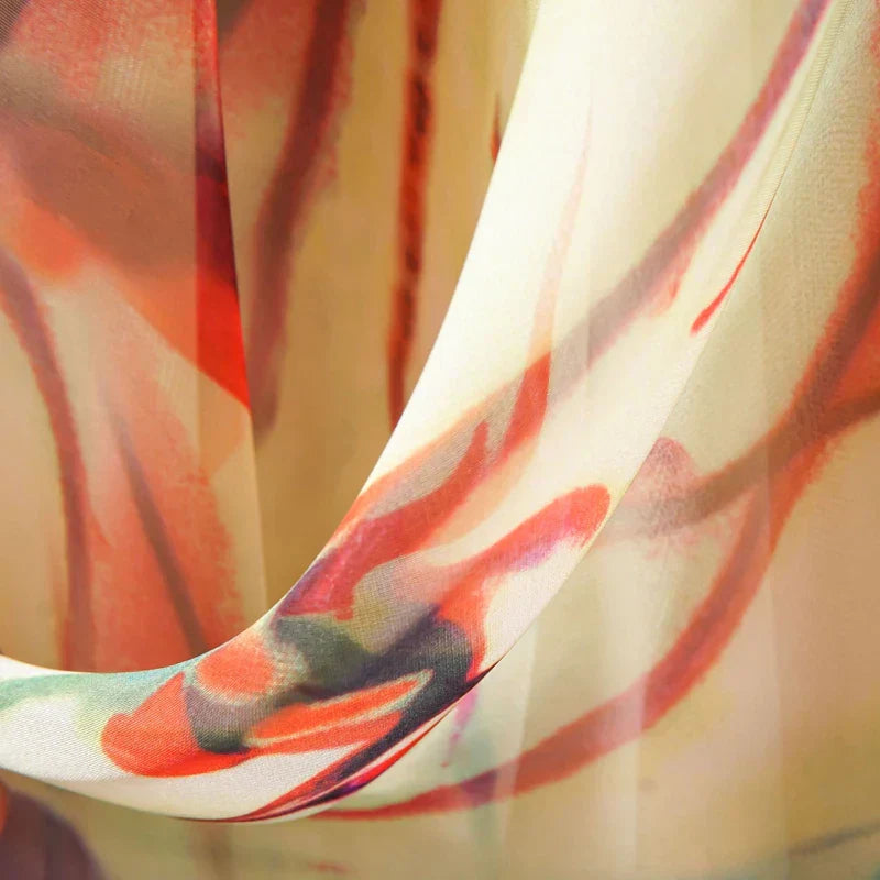 Langt maxiskjørt med vintage blomstermønster