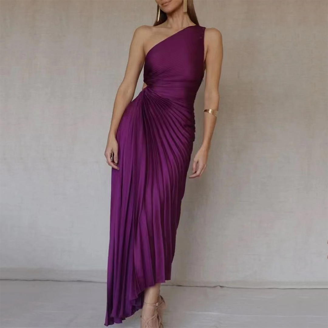 Elegant plissert kjole