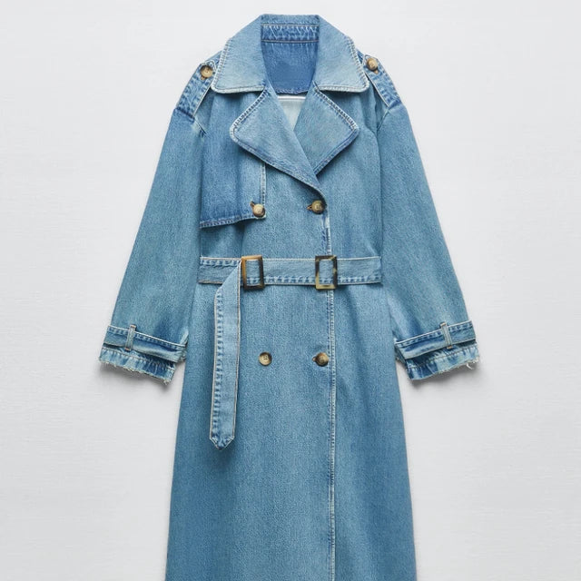 Trenchcoater i denim