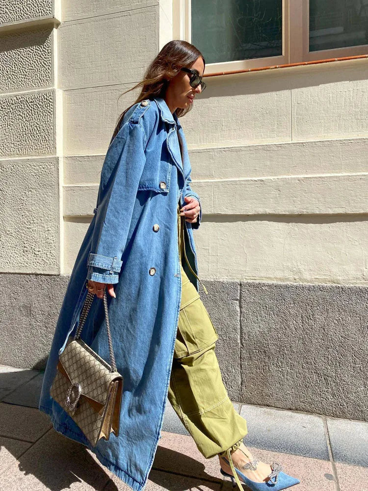 Trenchcoater i denim