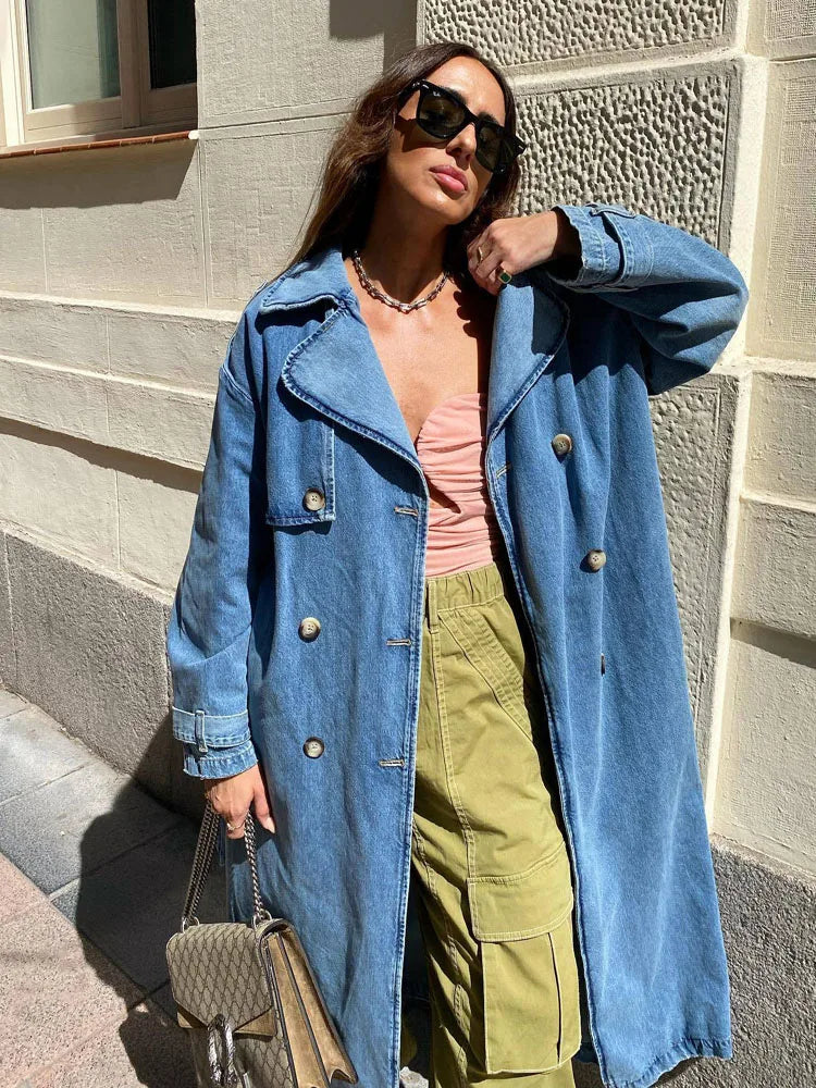 Trenchcoater i denim