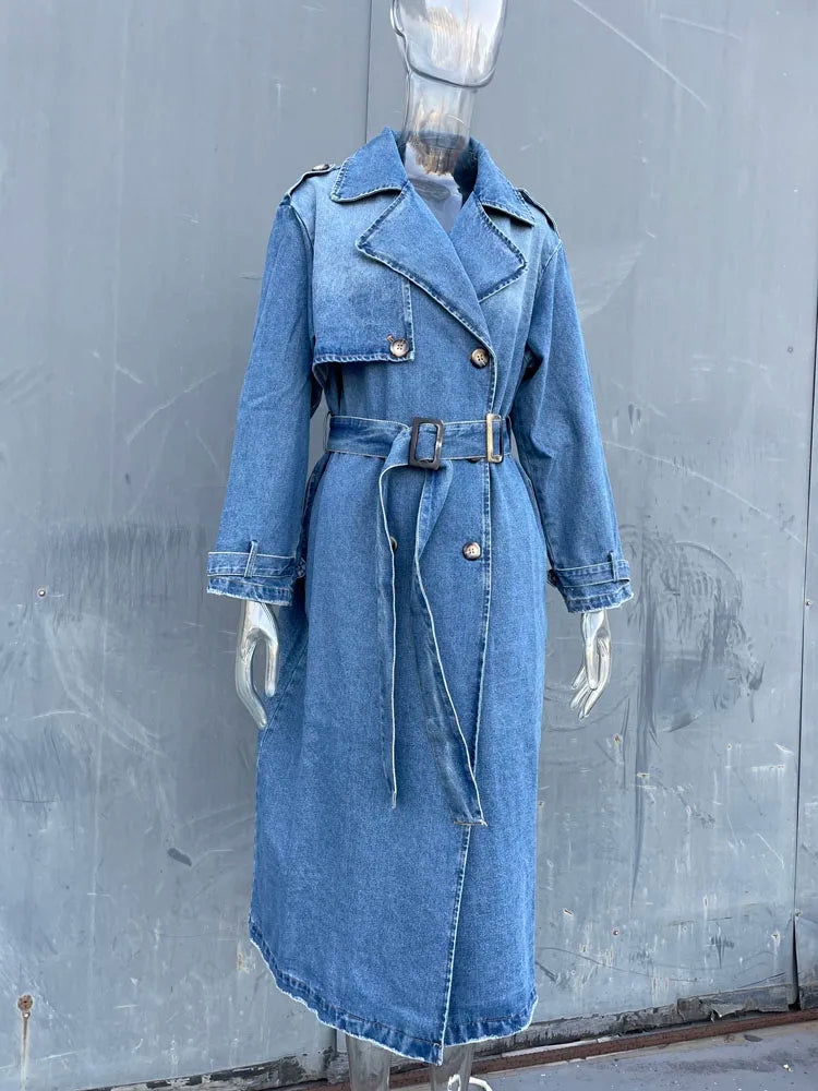 Trenchcoater i denim