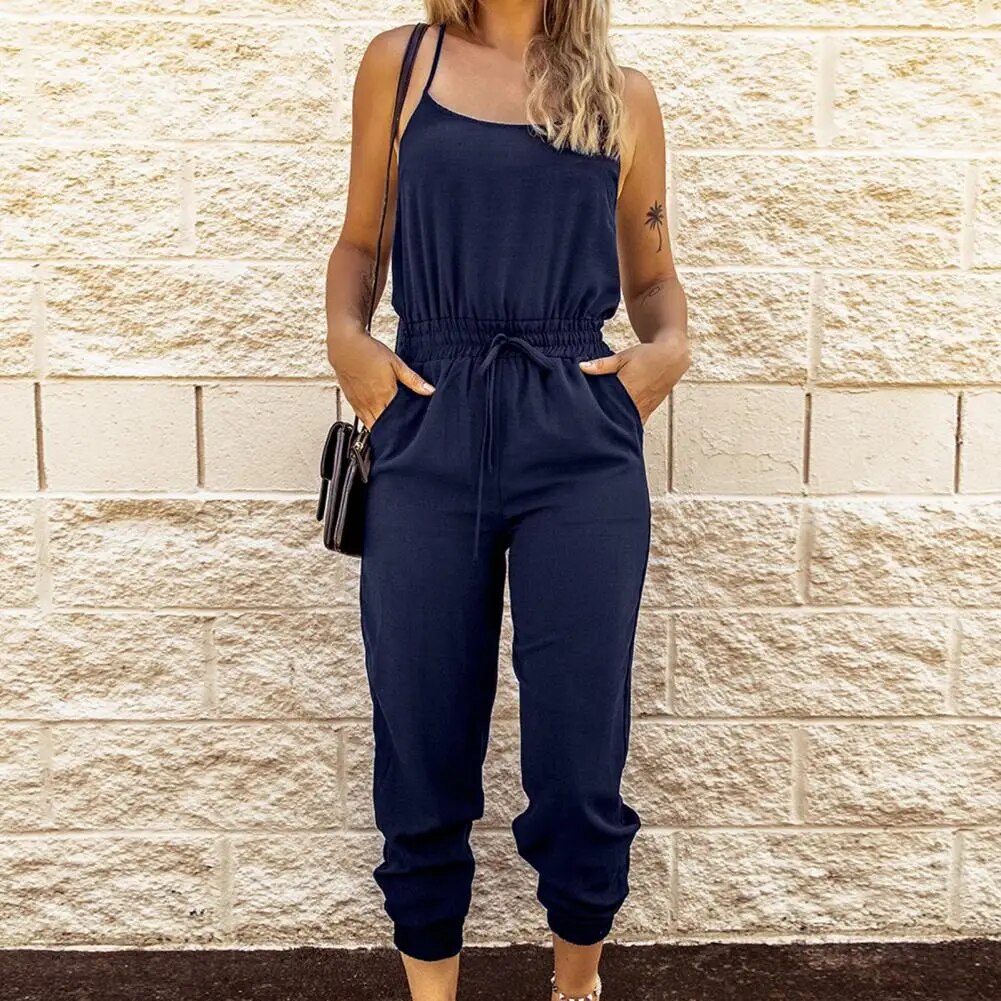Jumpsuit med spagettistropper