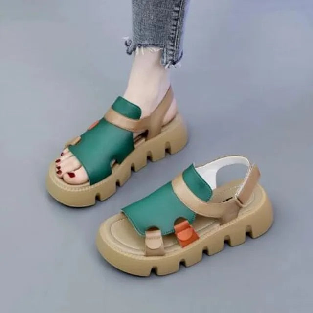 Romerske sandaler i ekte skinn