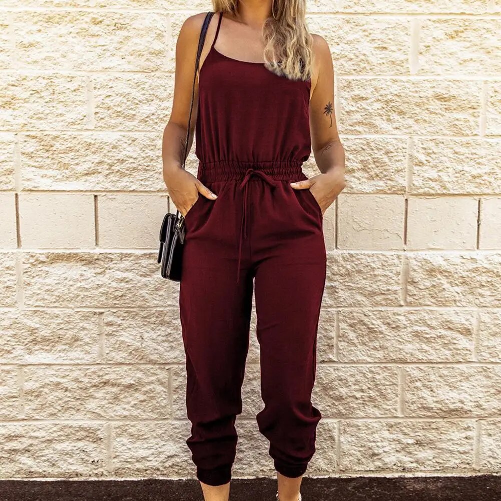 Jumpsuit med spagettistropper