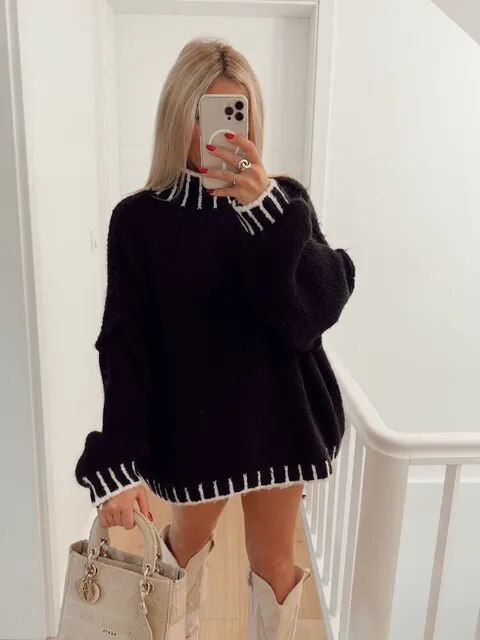 Oversized genser med turtleneck