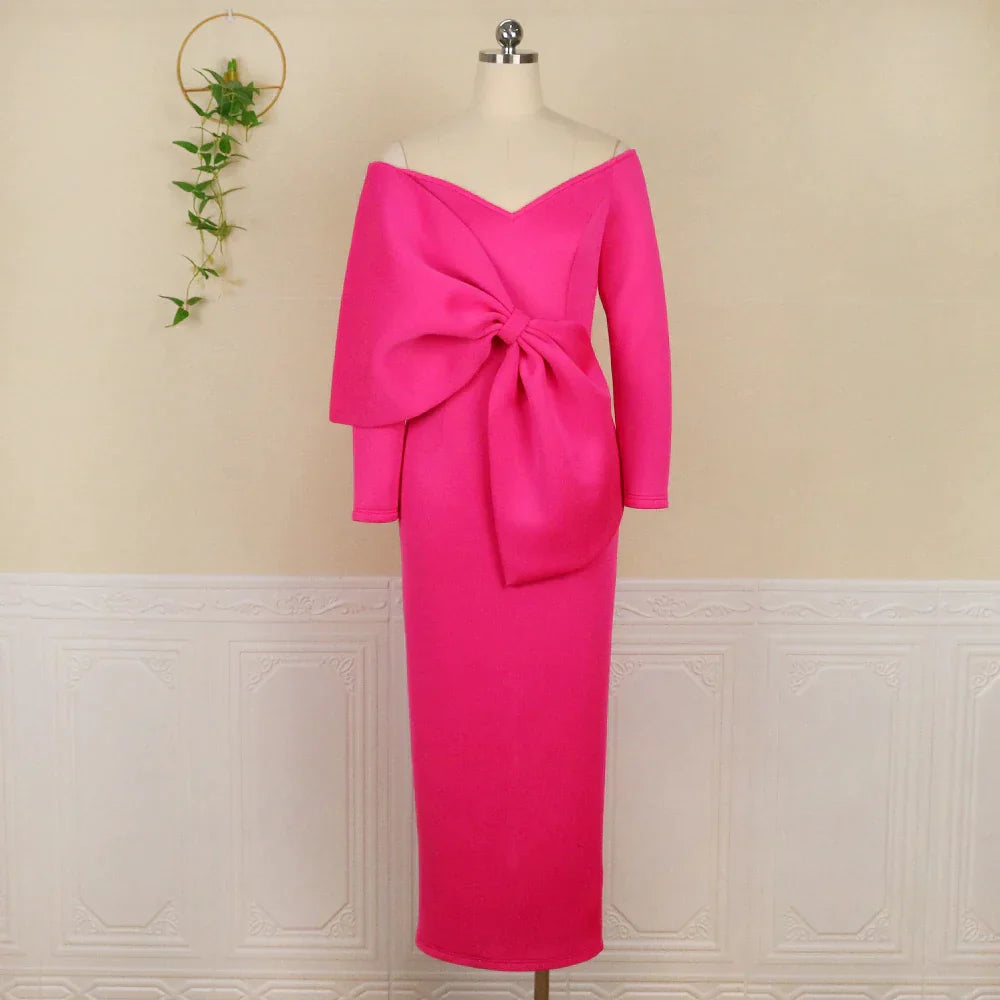 Elegant midikjole med off-the-shoulder-snitt