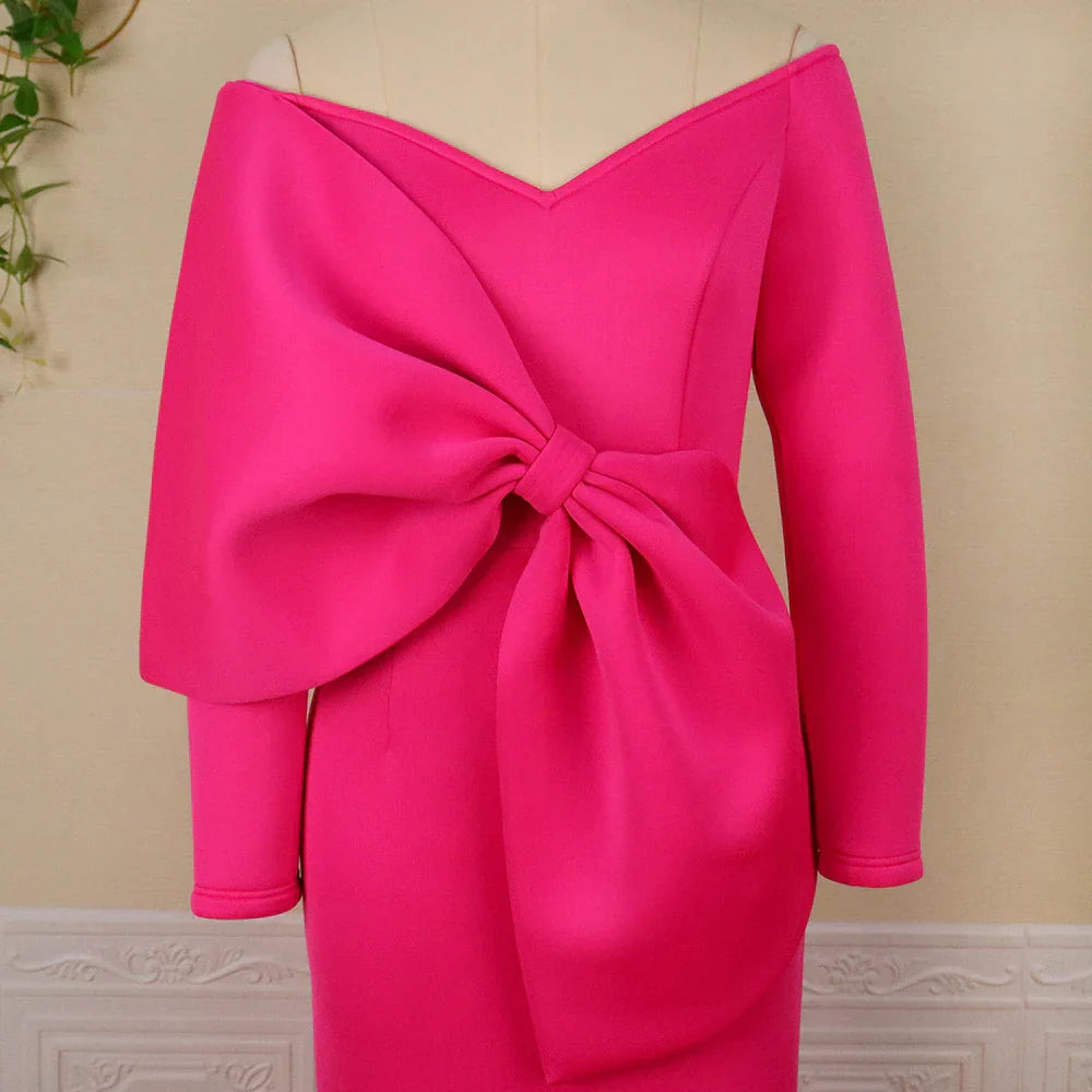 Elegant midikjole med off-the-shoulder-snitt