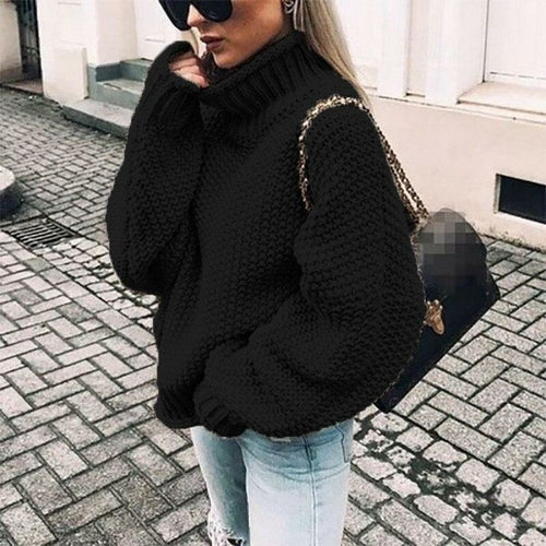 Strikkede vintergensere for kvinner Pullover
