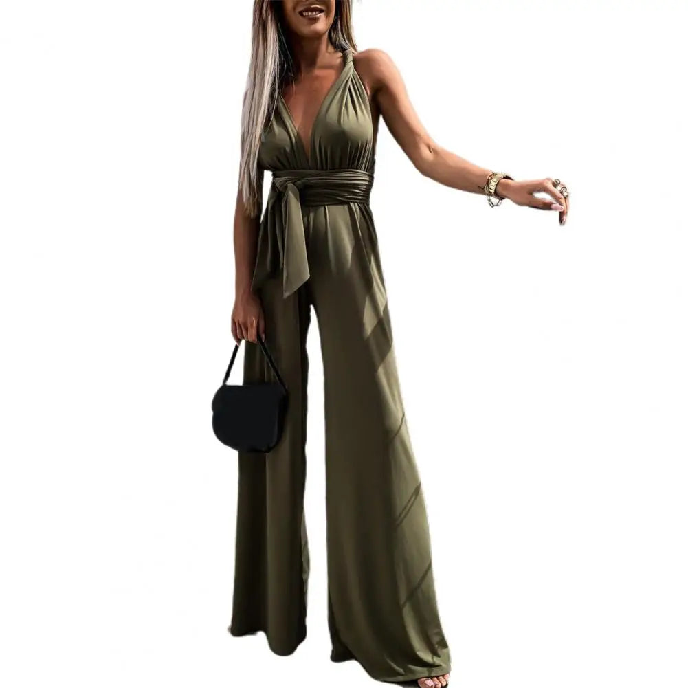 Elegant jumpsuit med korsrygg