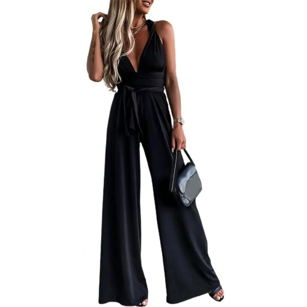 Elegant jumpsuit med korsrygg