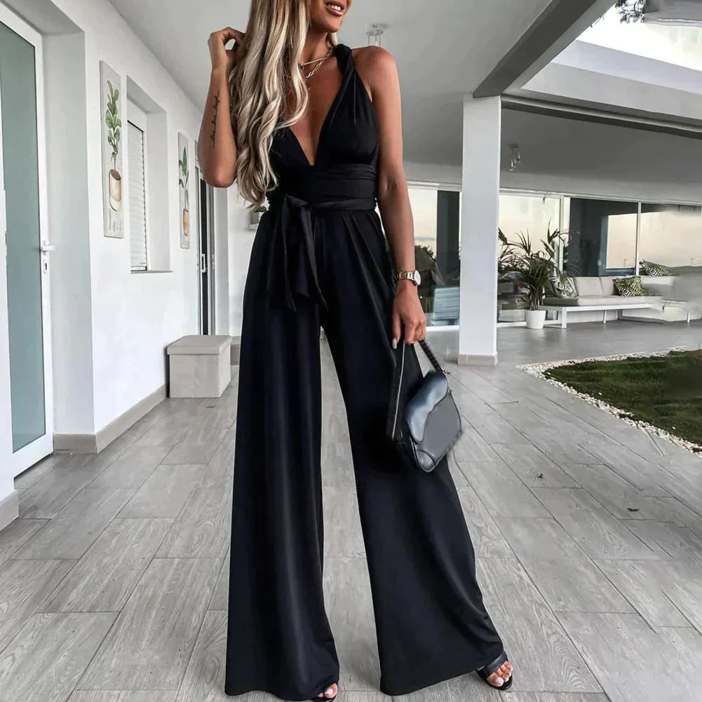 Elegant jumpsuit med korsrygg