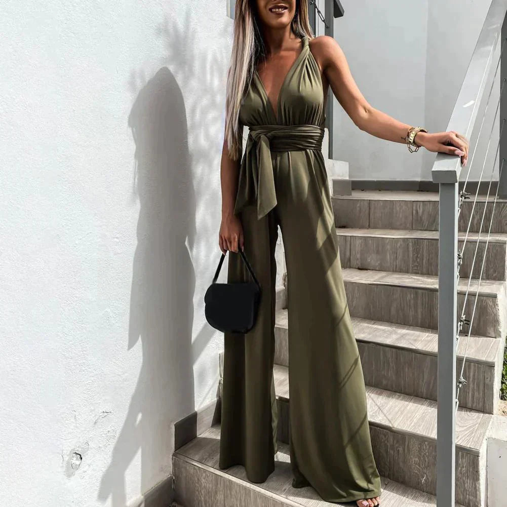 Elegant jumpsuit med korsrygg