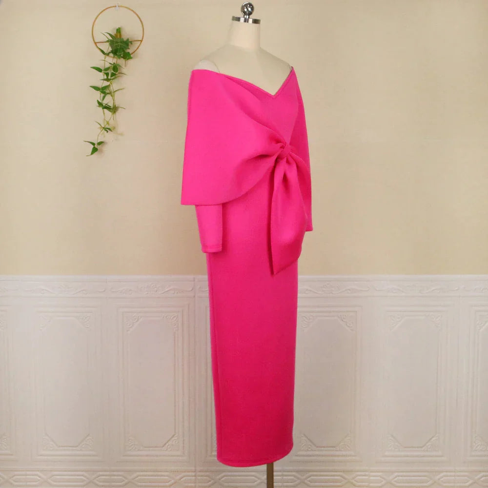 Elegant midikjole med off-the-shoulder-snitt