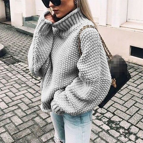 Strikkede vintergensere for kvinner Pullover
