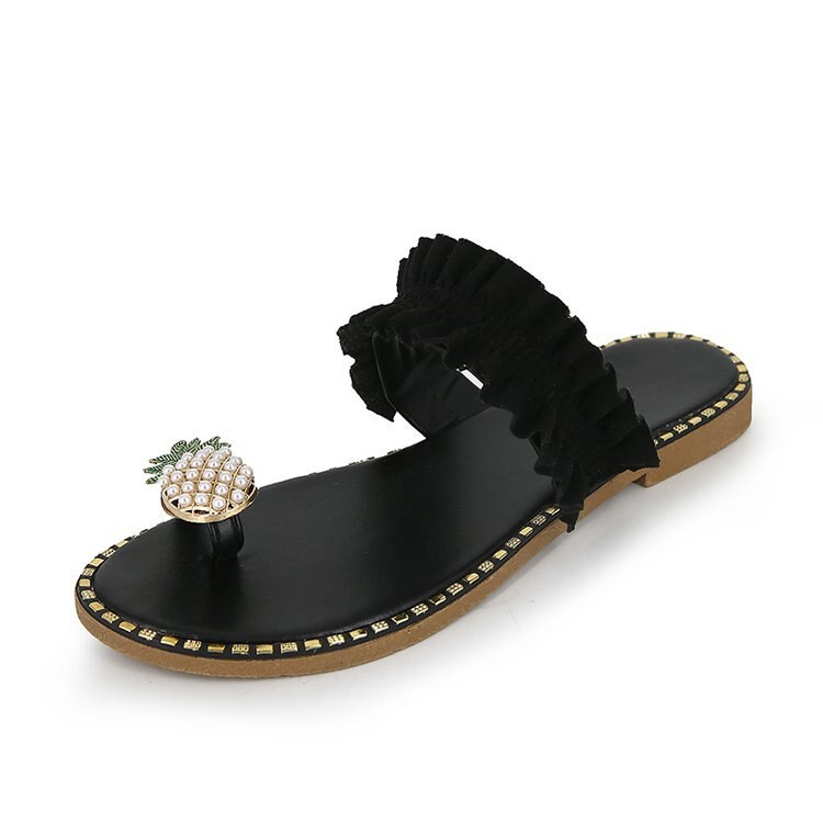 Sandaler med volanger og ananasdetaljer