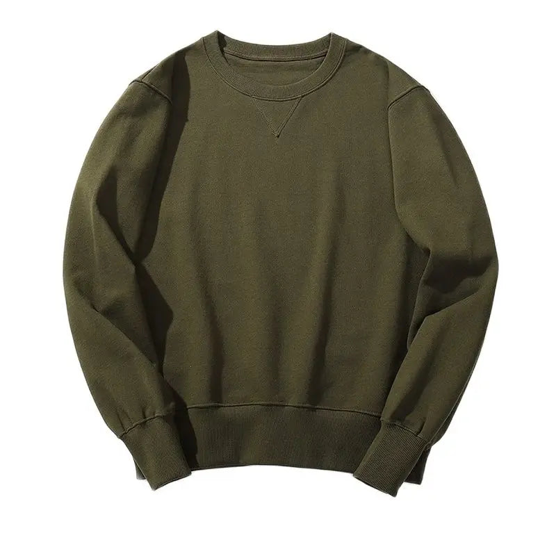 Tung Bomullsgenser for Menn – Oversized Vintergenser i Streetwear-stil | Myk, Varm og Komfortabel Hettefri Hoodie i Svart og Hvit