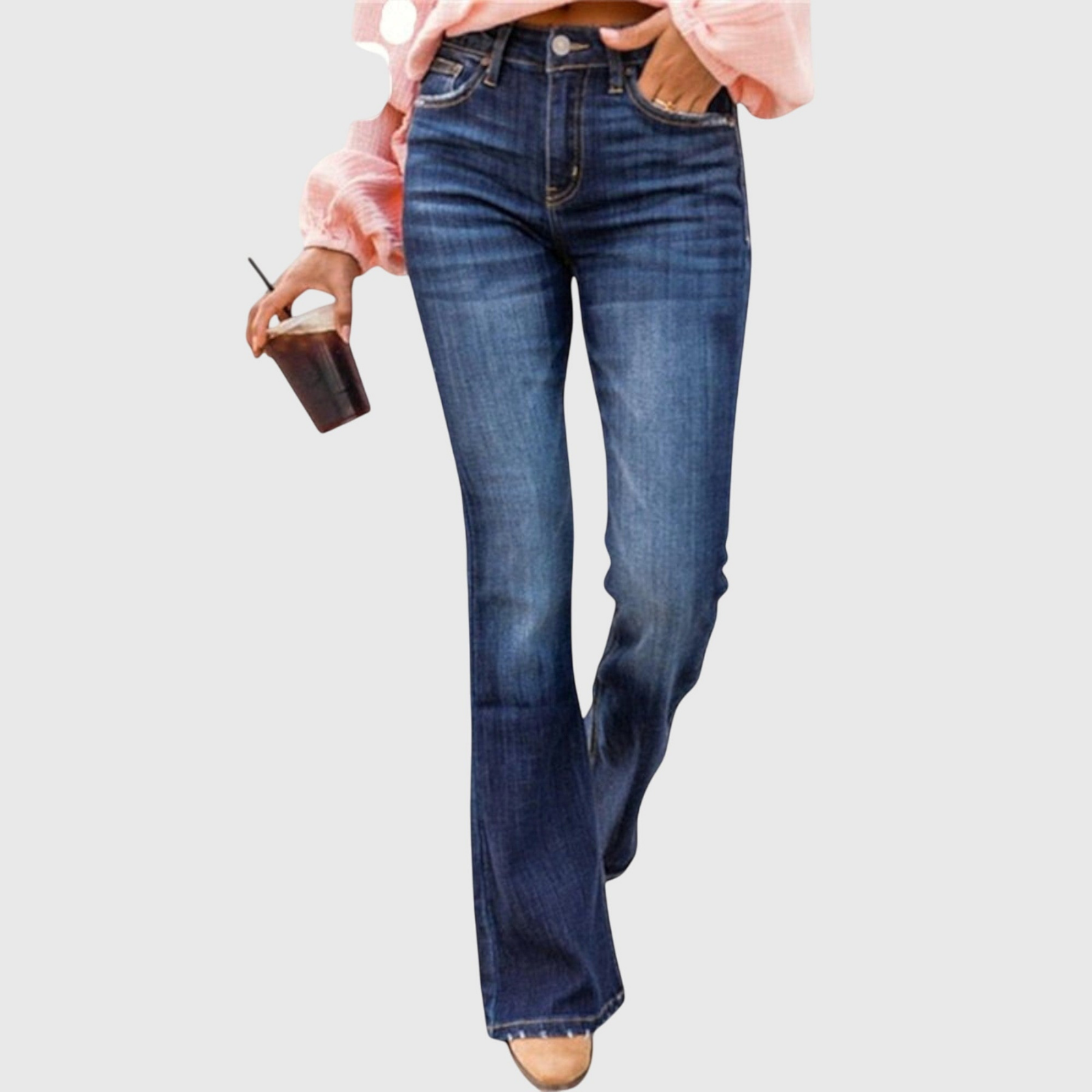 Harlow | Flarejeans i denim med høyt liv