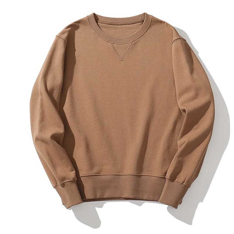 Tung Bomullsgenser for Menn – Oversized Vintergenser i Streetwear-stil | Myk, Varm og Komfortabel Hettefri Hoodie i Svart og Hvit