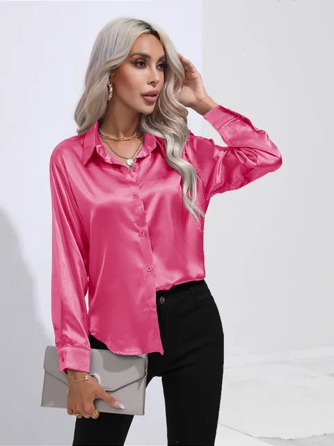 Elegant bluse i sateng
