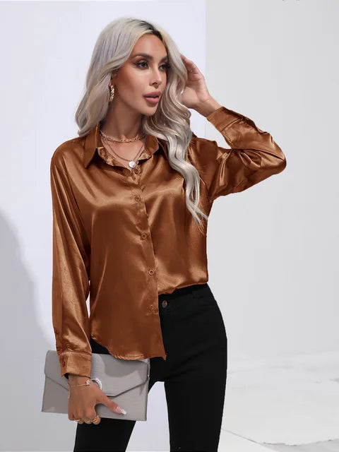 Elegant bluse i sateng