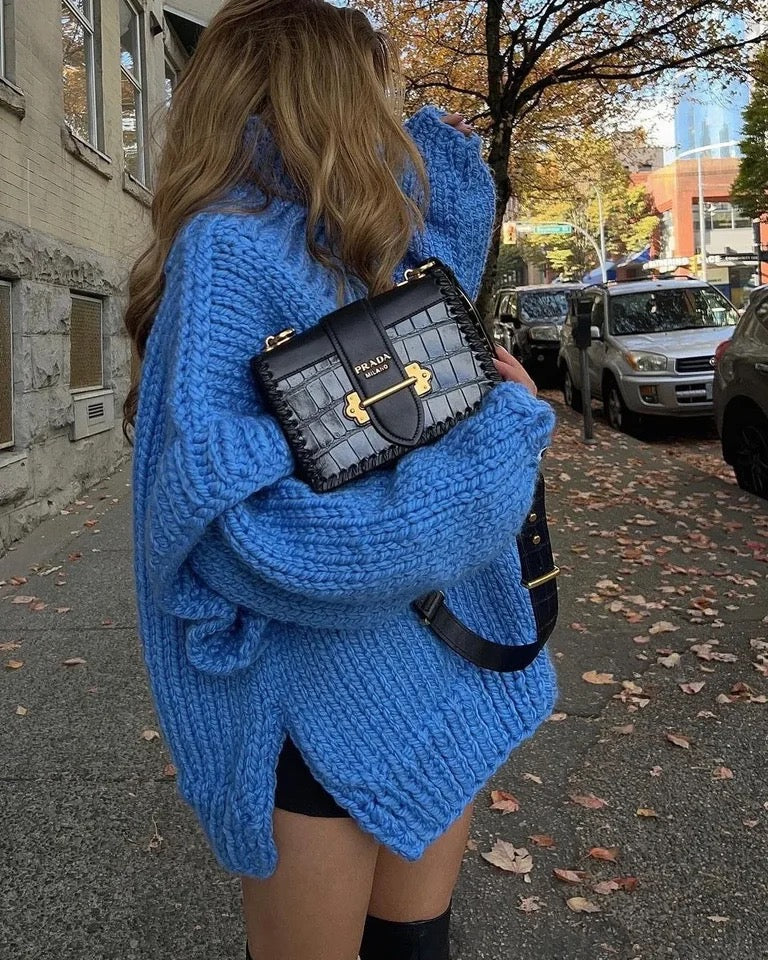Oversize strikket genser