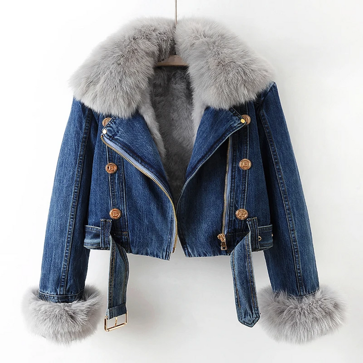 DENIMJAKKE MED KANT