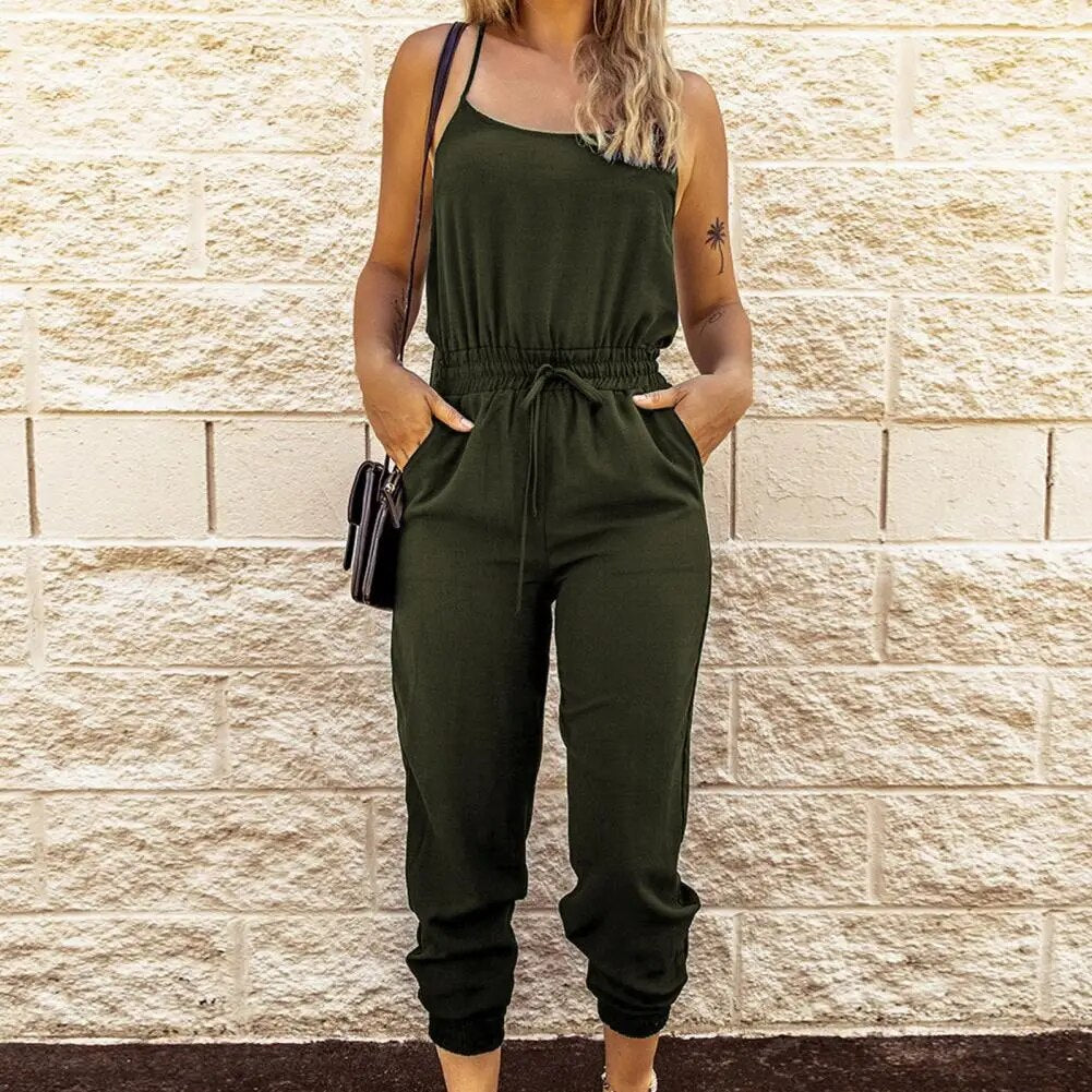 Jumpsuit med spagettistropper