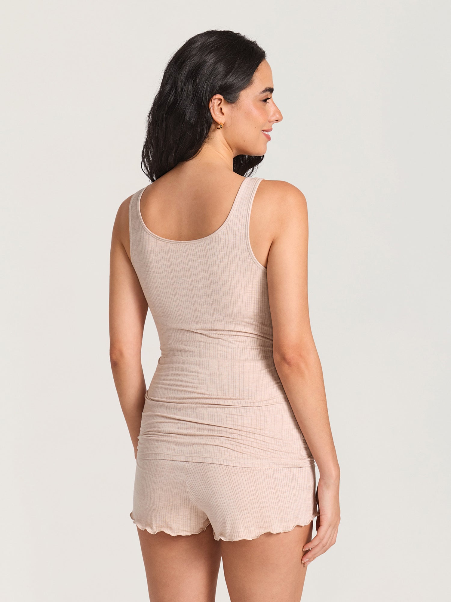 Gravidtopp i ribbet modal – myk singlet for gravide