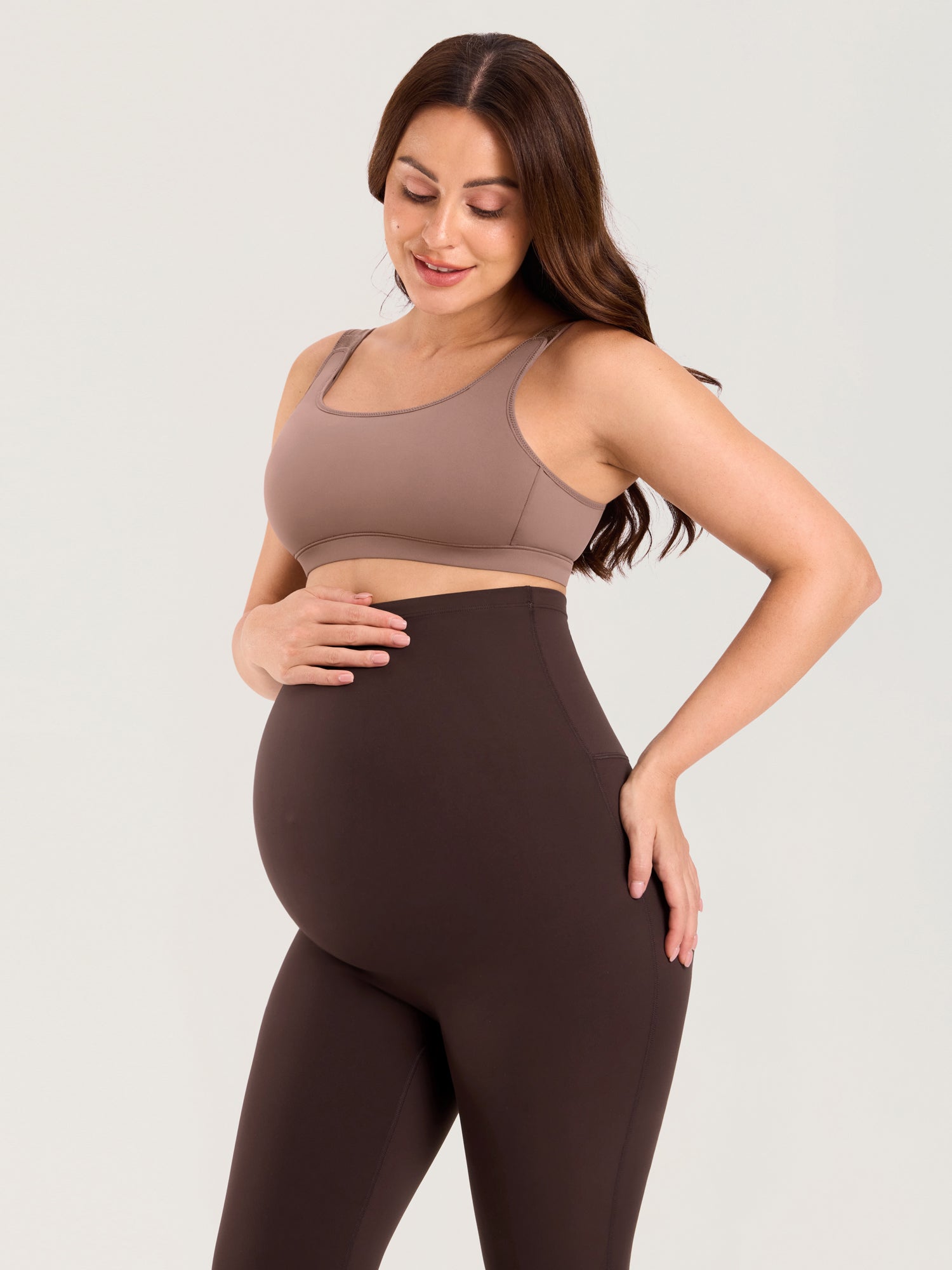 Gravidtights med sømløs front – Natrelax® leggings med høyt liv, 64 cm