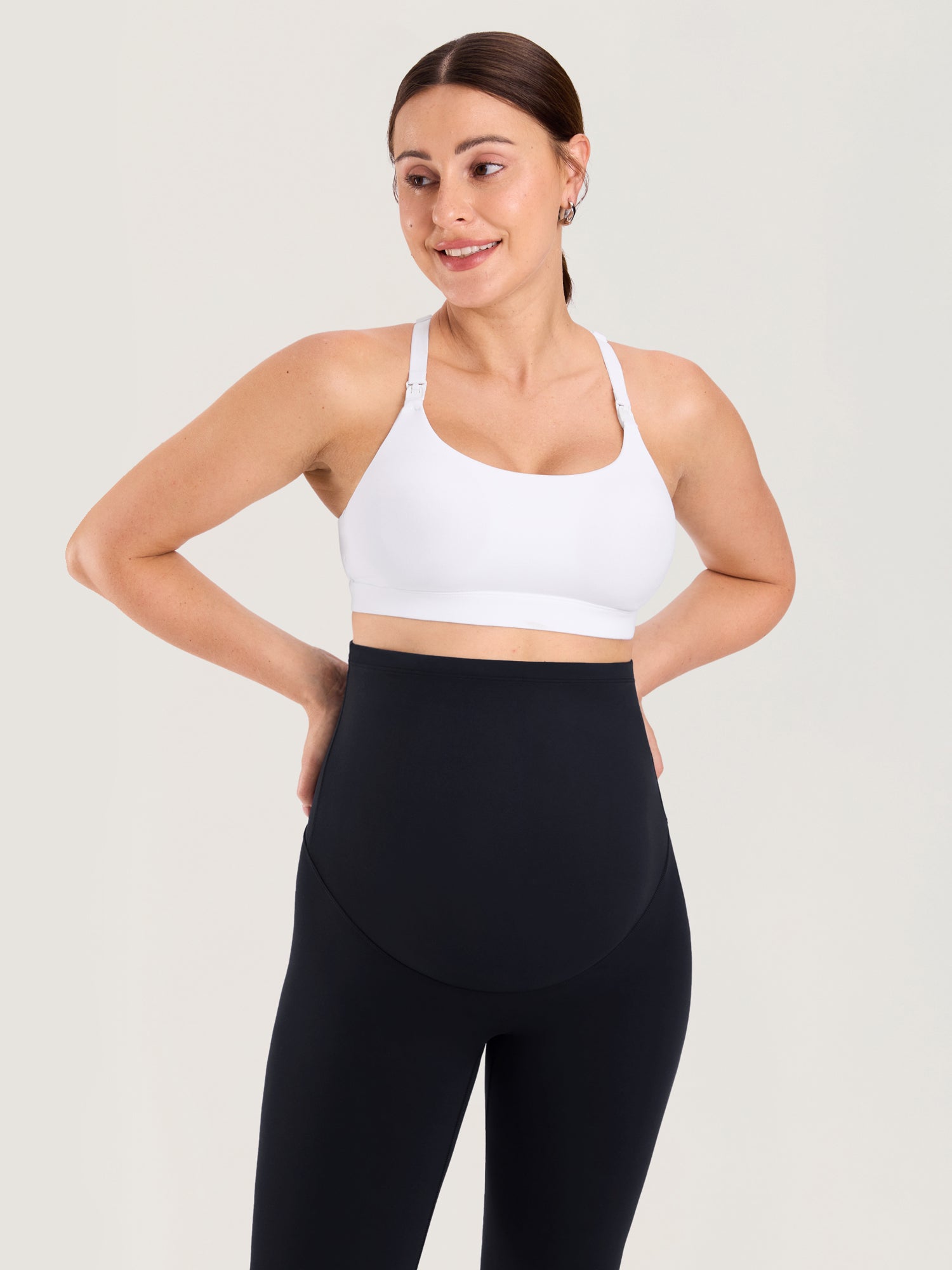 Utsvingte gravidtights uten søm foran – Natrelax® flare leggings, 80 cm
