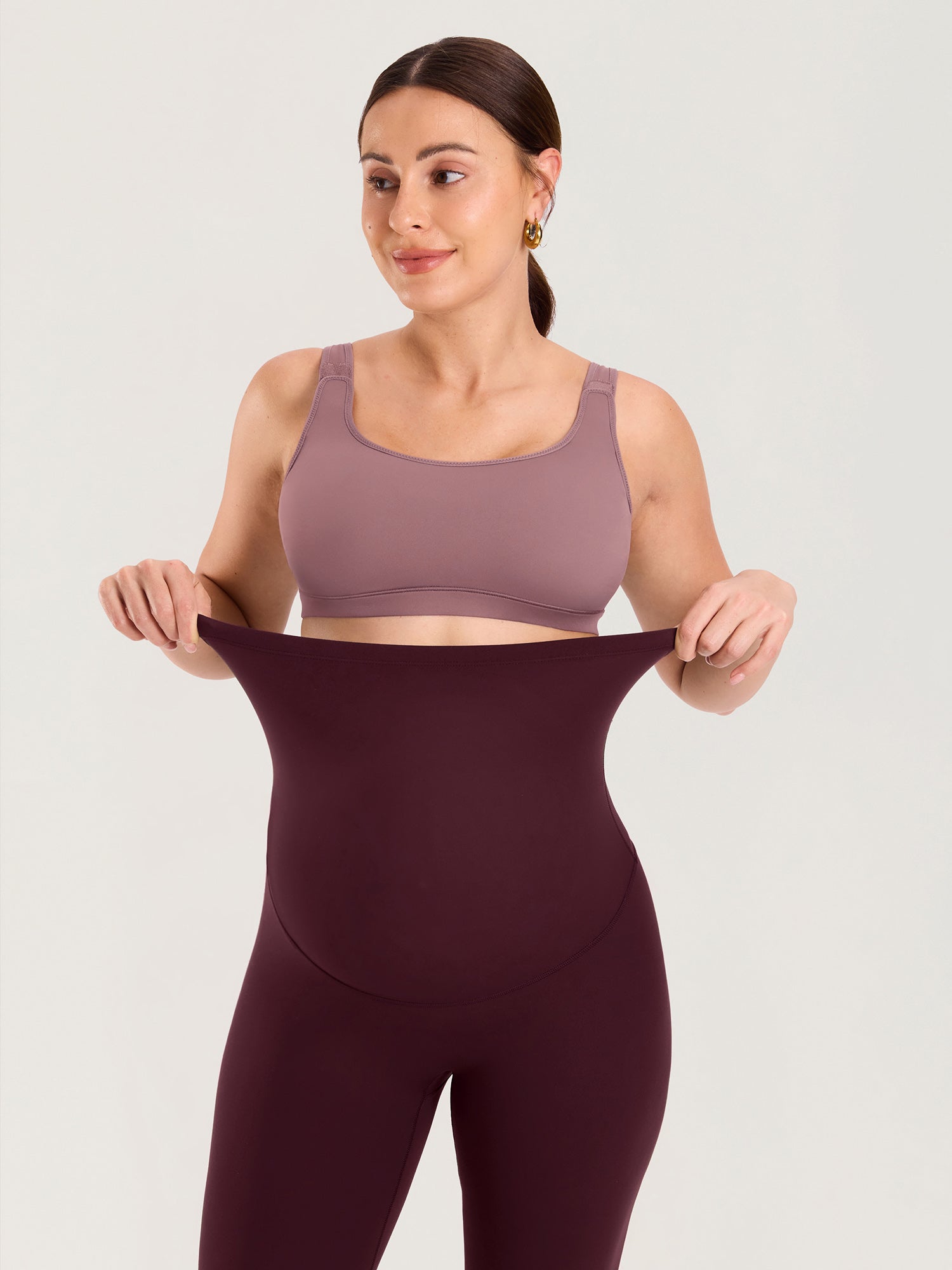 Utsvingte gravidtights uten søm foran – Natrelax® flare leggings, 80 cm