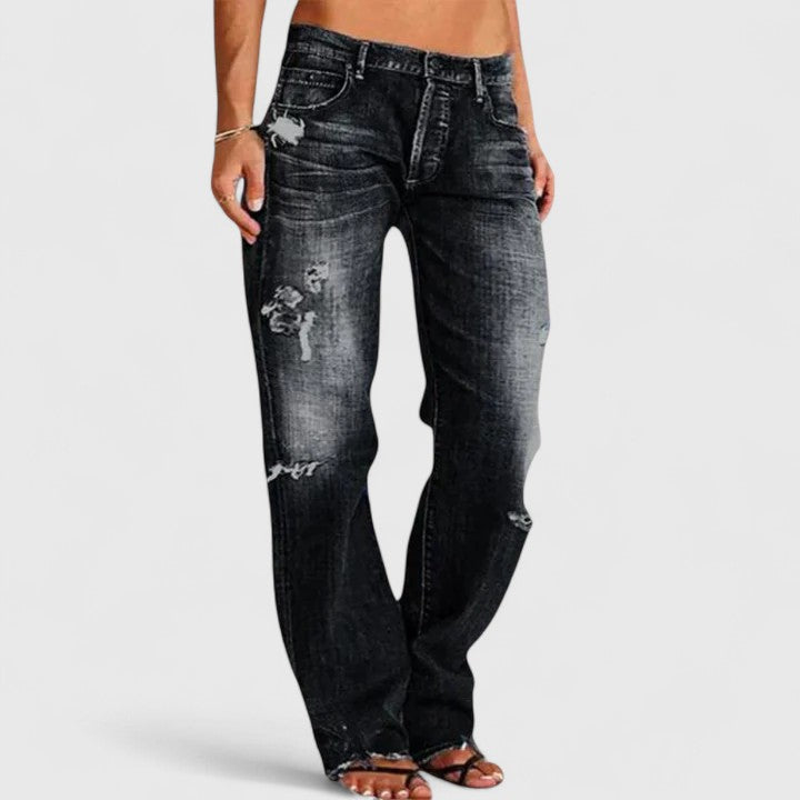Marlowe | Vide jeans i slitt denim med lavt liv