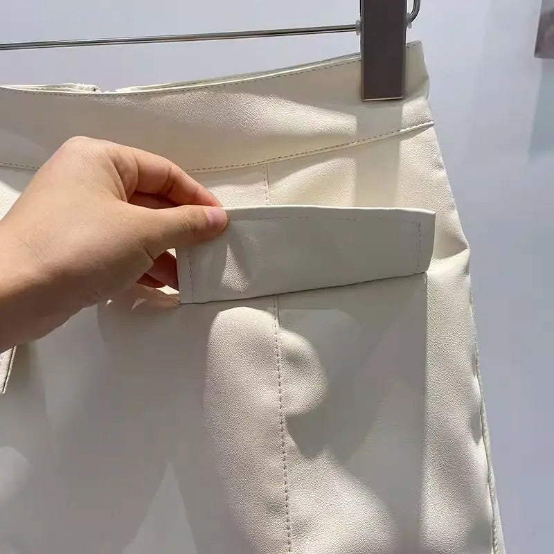 Mini shortsskjørt i PU-skinn