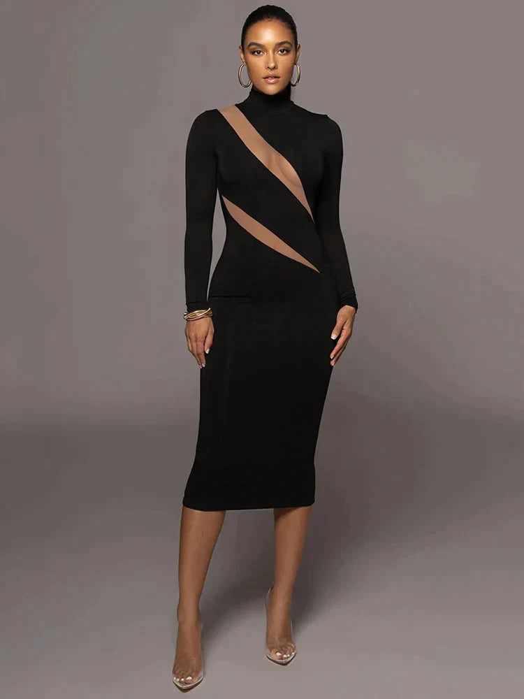 Elegant bodycon sexy maxikjole