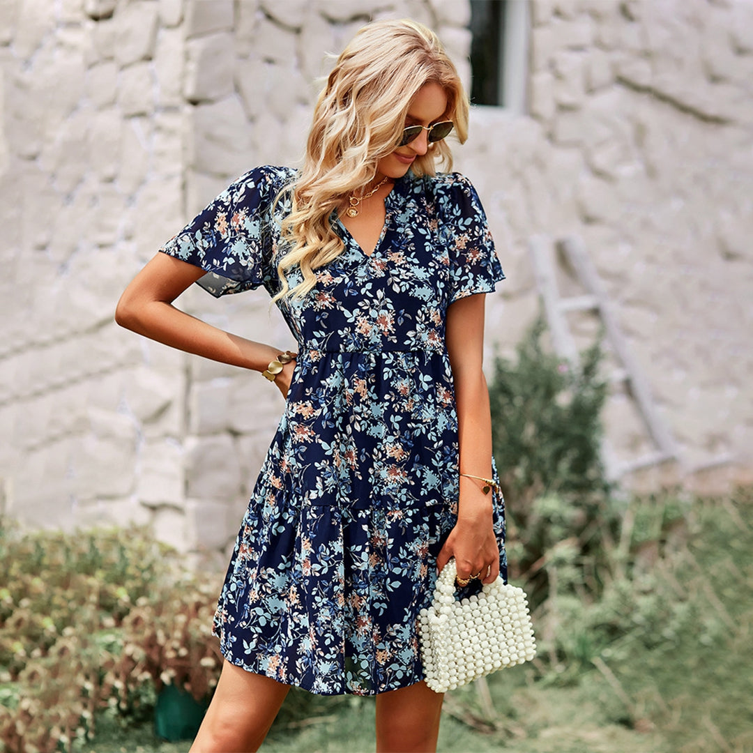 Blomstret minikjole