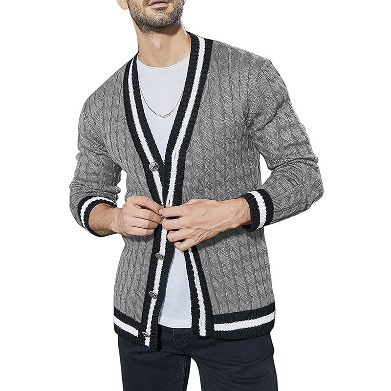 Slim Fit Stand Cardigan genser for menn