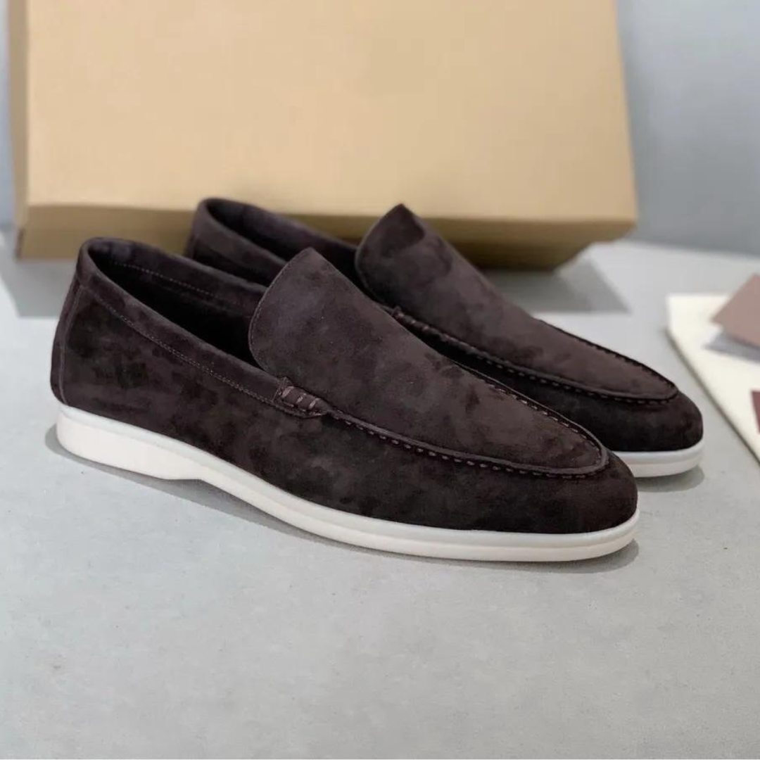Skinn Slip-On Flat Loafers sko - ergonomiske sko