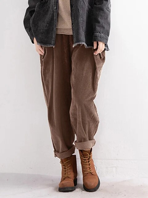 Varm vinterbukse i kordfløyel