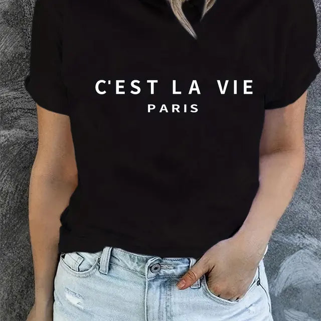 Paris T-skjorte med rund hals