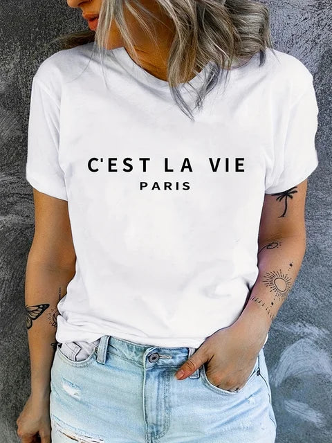 Paris T-skjorte med rund hals