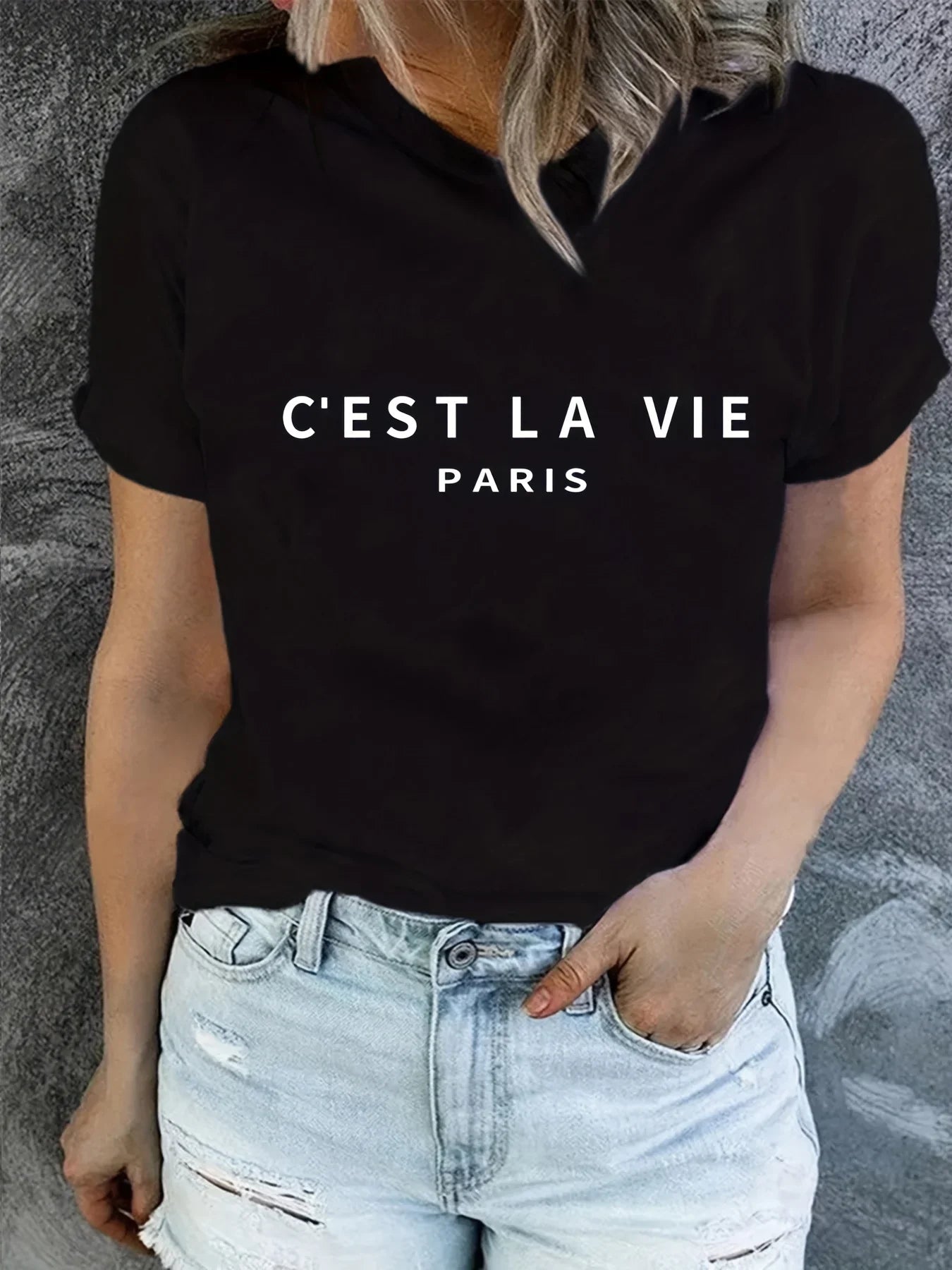 Paris T-skjorte med rund hals