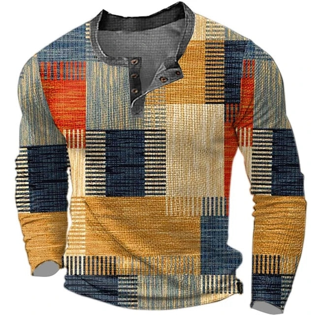 Patchwork Denim Vintage T-skjorte for menn