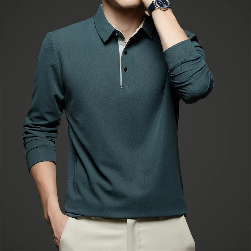 Herre Langermet Polo – Business Casual, Komfortabel & Allsidig