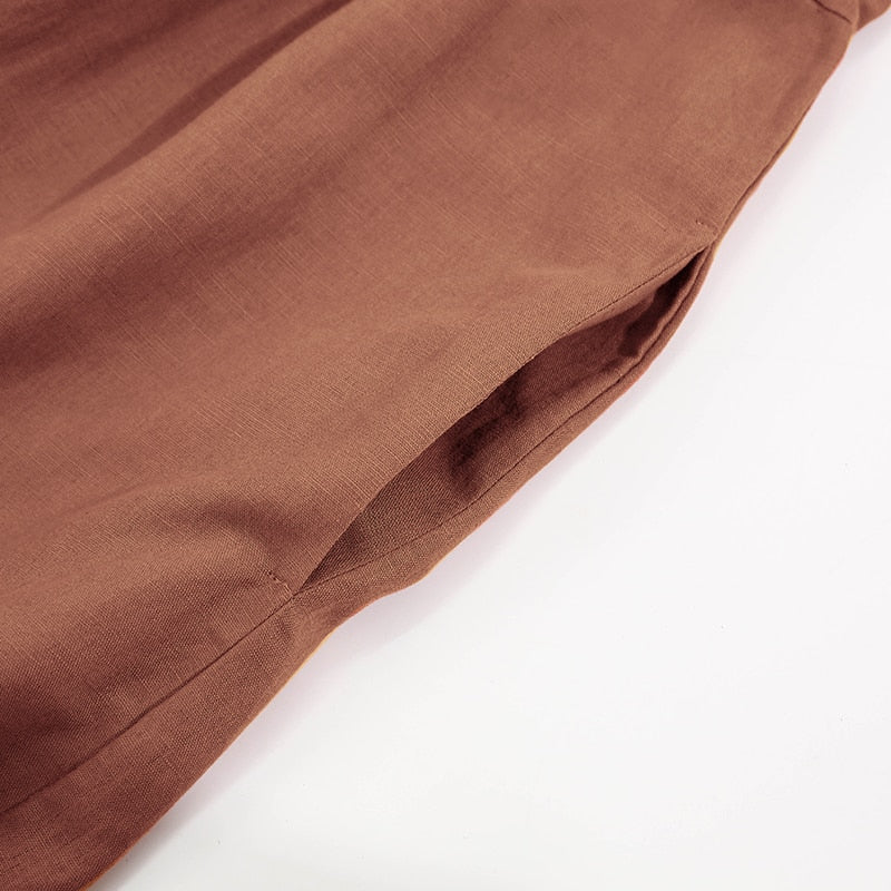 Klassisk lin kjole | retro damekjole med lommer