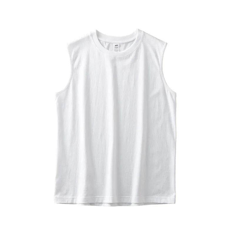 Kraftig Singlet til Herre i Bomull | 250G Ermeløs Tank Topp